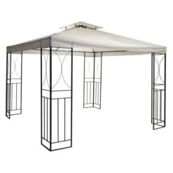 Steel 3m X 3m Cream Gazebo With Fly Screen -Tower Garden Outlet Store 1000121426 alt02