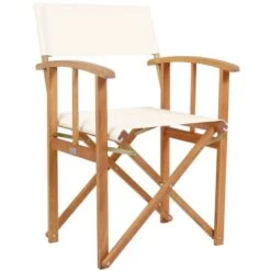 Charles Bentley Cream Wooden 2 Folding Directors Chairs -Tower Garden Outlet Store 1000121626 alt01