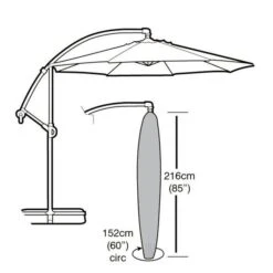 Garland Cantilever Parasol Cover In Black 5 Garland Cantilever Parasol Cover In Black -Tower Garden Outlet Store 1000122563 alt02