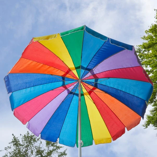 2.5m Rainbow Tilt Beach Parasol 2 2.5m Rainbow Tilt Beach Parasol - Image 2