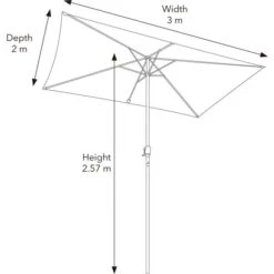 3m Grey Rectangular Crank Parasol -Tower Garden Outlet Store 1000159352 alt09