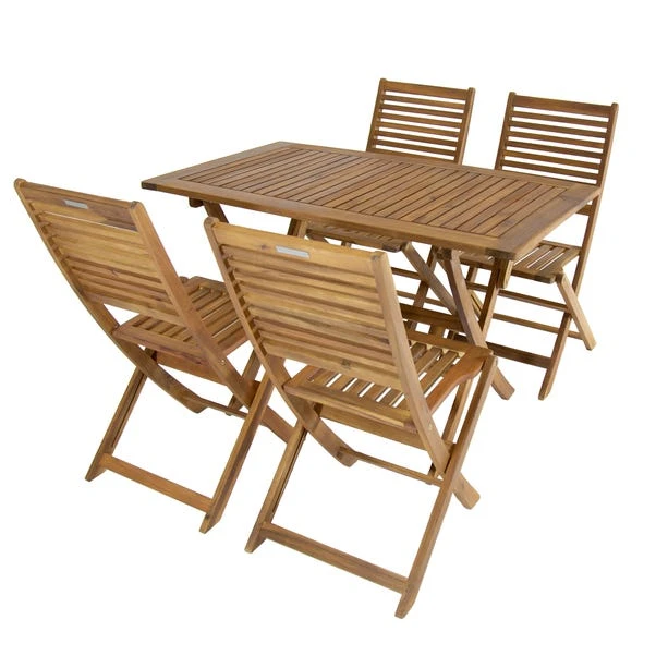 Acacia 4 Seater Rectangular Dining Set 2 Acacia 4 Seater Rectangular Dining Set - Image 2