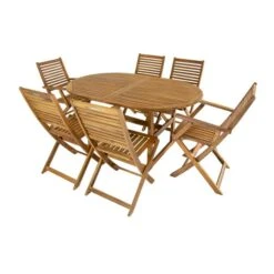 Acacia 6 Seater Extendable Dining Set 11 Acacia 6 Seater Extendable Dining Set -Tower Garden Outlet Store 1000162684 alt02