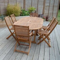 Acacia 6 Seater Extendable Dining Set 17 Acacia 6 Seater Extendable Dining Set -Tower Garden Outlet Store 1000162684 alt08