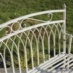Wrought Iron 2 Seater White Bench 7 Wrought Iron 2 Seater White Bench -Tower Garden Outlet Store 1000162710 alt02