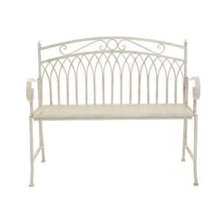 Wrought Iron 2 Seater White Bench 8 Wrought Iron 2 Seater White Bench -Tower Garden Outlet Store 1000162710 alt03