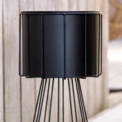 Black Plant Pot On Wire Stand -Tower Garden Outlet Store 1000182676 alt02