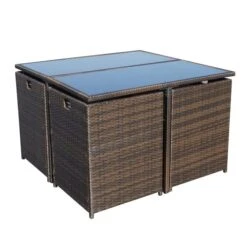 Cannes 8 Seater Brown Cube Set -Tower Garden Outlet Store 1000184029 alt02