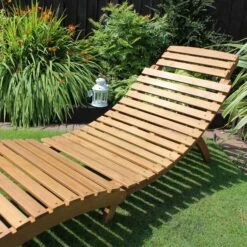 Acacia Folding Curved Wooden Lounger -Tower Garden Outlet Store 1000184356 alt01
