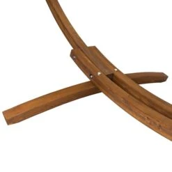 Wooden Hammock With Arc Stand Cream Canvas -Tower Garden Outlet Store 1000185574 alt04