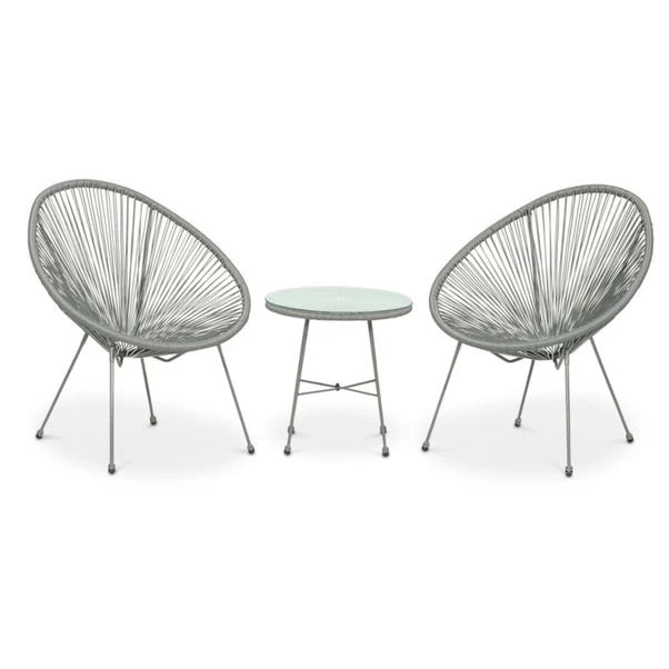 Monaco 2 Seater Grey Egg Chair Bistro Set 3 Monaco 2 Seater Grey Egg Chair Bistro Set - Image 3