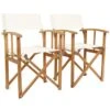 Charles Bentley Cream Wooden 2 Folding Directors Chairs
