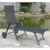 Sorrento Black Wheeled Sun Lounger