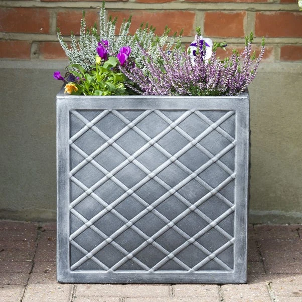 Square Grey Lazio Planter 1 Square Grey Lazio Planter