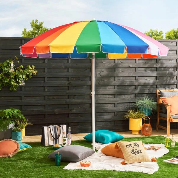 2.5m Rainbow Tilt Beach Parasol 1 2.5m Rainbow Tilt Beach Parasol