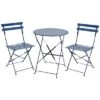 Charles Bentley Navy Folding Metal Bistro Set