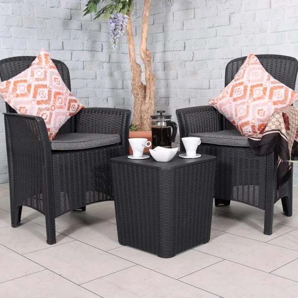 Faro 2 Seater Black Bistro Set 1 Faro 2 Seater Black Bistro Set