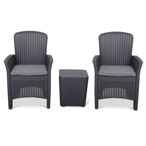 Faro 2 Seater Black Bistro Set 3 Faro 2 Seater Black Bistro Set - Image 3