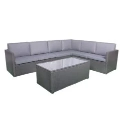 Berlin 6 Seater Grey Corner Lounging Set -Tower Garden Outlet Store 30727728 alt07