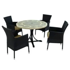 Avignon Dining Table With 4 Stockholm Black Chairs Set -Tower Garden Outlet Store 30760655 alt03