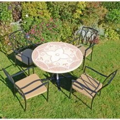 Provence Dining Table With 4 Ascot Chairs Set