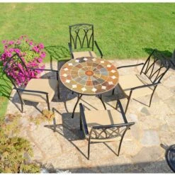 Glendale 91cm Patio Table Set With 4 Austin Chairs