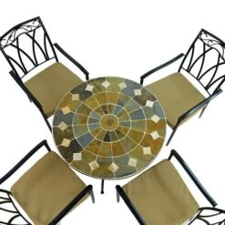 Glendale 91cm Patio Table Set With 4 Austin Chairs 11 Glendale 91cm Patio Table Set With 4 Austin Chairs -Tower Garden Outlet Store 30760663 alt03