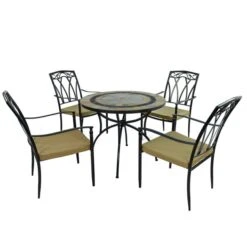 Virginia 91cm Patio Table Set With 4 Austin Chairs 10 Virginia 91cm Patio Table Set With 4 Austin Chairs -Tower Garden Outlet Store 30760670 alt02