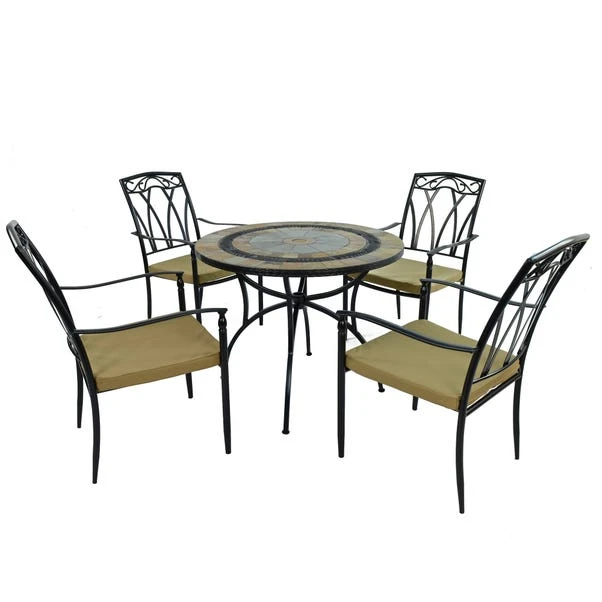 Virginia 91cm Patio Table Set With 4 Austin Chairs 2 Virginia 91cm Patio Table Set With 4 Austin Chairs - Image 2