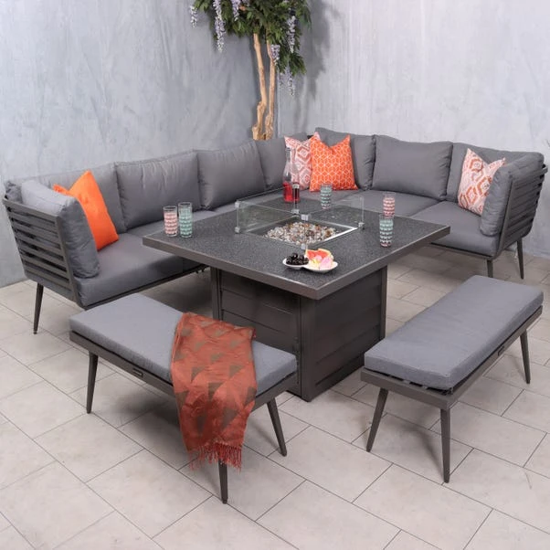 Mayfair 8 Seater 6 Piece Lounge Set With Square Firepit 1 Mayfair 8 Seater 6 Piece Lounge Set With Square Firepit