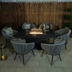 Aspen 6 Seater Fire Pit Dining Set -Tower Garden Outlet Store 30764006 alt05