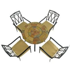 Bayfield Firepit 89cm Table With 4 Ascot Chairs Set -Tower Garden Outlet Store 30826728 alt06