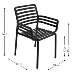 Cube Dining Table With 6 Doga Chair Set Anthracite -Tower Garden Outlet Store 30826760 alt08