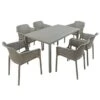Turtle Dove Cube Dining Table With 6 Net Chair Set