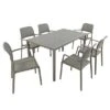 Cube Dining Table With 6 Bora Chair Set Turtle Dove