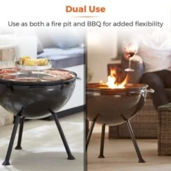 Tower Sphere Charcoal Pit 'n' Grill, Black Steel -Tower Garden Outlet Store 30849199 alt02