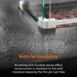 Tower Magna H60cm Rectangular Gas Fire Pit, Grey -Tower Garden Outlet Store 30849220 alt03