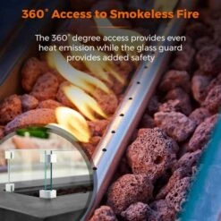 Tower Magna H60cm Rectangular Gas Fire Pit, Grey -Tower Garden Outlet Store 30849220 alt05