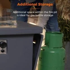 Tower Magna H60cm Rectangular Gas Fire Pit, Grey -Tower Garden Outlet Store 30849220 alt07