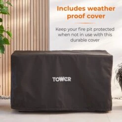 Tower Magna H60cm Rectangular Gas Fire Pit, Grey -Tower Garden Outlet Store 30849220 alt09