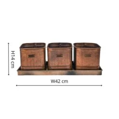Set Of 3 Herb Hampton Outdoor Planters With Tray -Tower Garden Outlet Store 30849572 alt04