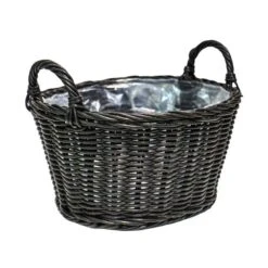 Polyrattan Lined Basket Plant Pot -Tower Garden Outlet Store 30849593 alt01
