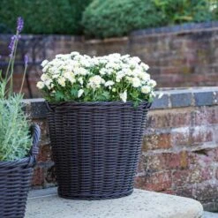 Polyrattan Lined Basket Plant Pot -Tower Garden Outlet Store 30849595