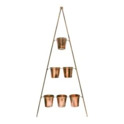 Gold Metal Wall Plant Stand With Planters -Tower Garden Outlet Store 30849600 alt02