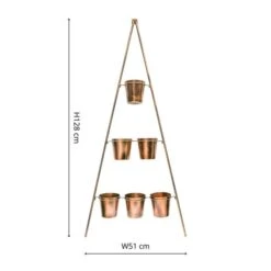 Gold Metal Wall Plant Stand With Planters -Tower Garden Outlet Store 30849600 alt04