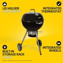 Zanussi Premium Kettle Charcoal BBQ & Cover 10 Zanussi Premium Kettle Charcoal BBQ & Cover -Tower Garden Outlet Store 30856036 alt02