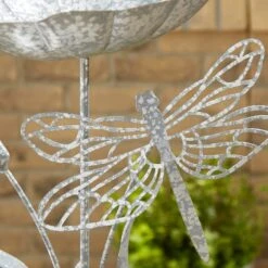 Silver Iron Dragonfly Bird Bath Stake 4 Silver Iron Dragonfly Bird Bath Stake -Tower Garden Outlet Store 30861791 alt01