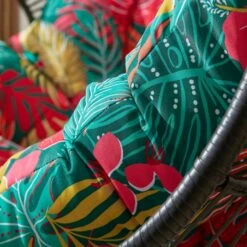 Black Egg Chair With Tropical Cushion -Tower Garden Outlet Store 30867482 alt02