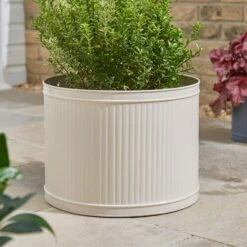 Round Galvanised Plant Pot 10 Round Galvanised Plant Pot -Tower Garden Outlet Store 30872695