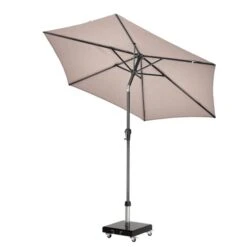 Riva 2.5m Round Parasol With Rome Polished Black Granite Wheeled Parasol Base -Tower Garden Outlet Store 30893688 alt02